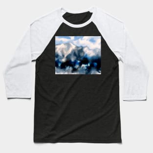 Blue Abstract Expressionism Baseball T-Shirt